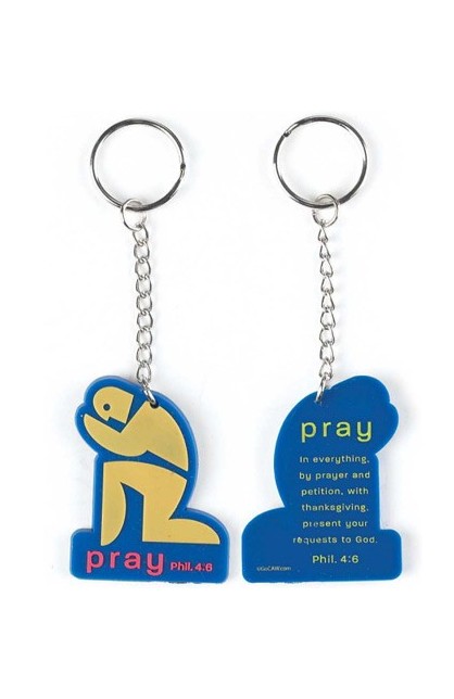 KC-456 - Keyring Pvc Man Pray - - 1 