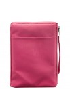 BBM138 - Pink Poly Canvas Bible Cover with Fish Applique (Medium) - - 2 