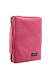 BBM138 - Pink Poly Canvas Bible Cover with Fish Applique (Medium) - - 4 