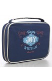 Navy Blue "Joy" Retro Blessings Bible Cover (Large)