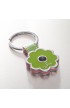 "Joy" Green Flower Metal Keyring