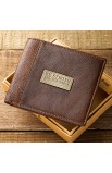 WT118 - Genuine Leather Wallet Be Strong & Courageous Brown - - 1 