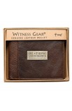 Two-Tone Genuine Leather Wallet w/"Be Strong and Courageous" Badge