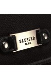 WT097 - Black Linen Look Wallet w/"Blessed" Badge - - 7 