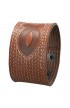 WRL015 - Leather Cuff Wristband with Fish Emblem - - 1 