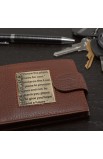 WT015 - Brown Genuine Leather Wallet Brass Inlay Jeremiah 29:11 - - 6 