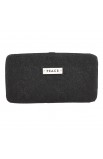 "Peace" Black Embroidered Frame Wallet