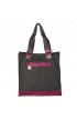Brushed Gray Canvas & Croc Tote Bag (Purple)