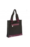 Brushed Gray Canvas & Croc Tote Bag (Purple)