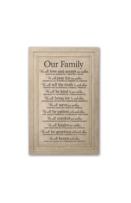 Plaque Wall Cast Stone Large Our Family