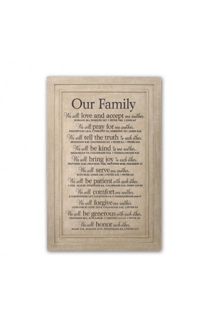 LCP45023 - Plaque Wall Cast Stone Large Our Family - - 1 