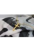 SMALL GEOMETRIC CROSS NECKLACE GOLD PLATED