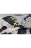 SC0069 - SMALL GEOMETRIC CROSS NECKLACE GOLD PLATED - - 1 