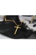 SC0071 - LARGE GEOMETRIC CROSS NECKLACE GOLD PLATED - - 1 