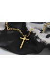 LARGE GEOMETRIC CROSS NECKLACE GOLD PLATED