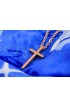 SC0072 - LARGE GEOMETRIC CROSS NECKLACE GOLD ROSE PLATED - - 1 