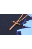 SC0074 - JESUS CROSS NECKLACE GOLD ROSE PLATED - - 2 