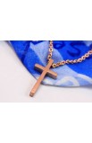 SC0072 - LARGE GEOMETRIC CROSS NECKLACE GOLD ROSE PLATED - - 2 