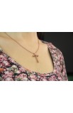 SC0074 - JESUS CROSS NECKLACE GOLD ROSE PLATED - - 4 