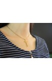 LARGE GEOMETRIC CROSS NECKLACE GOLD PLATED