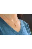 SMALL GEOMETRIC CROSS NECKLACE ROSE GOLD