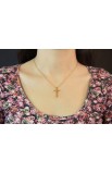 SC0069 - SMALL GEOMETRIC CROSS NECKLACE GOLD PLATED - - 2 