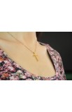 SMALL GEOMETRIC CROSS NECKLACE GOLD PLATED
