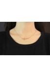 SC0066 - CURVE CROSS NECKLACE ROSE GOLD PLATED - - 3 