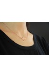 SC0066 - CURVE CROSS NECKLACE ROSE GOLD PLATED - - 4 