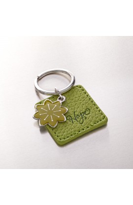 KLL004 - "Hope" Faux Leather Keyringwith Flower Charm - - 1 