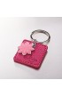 "Love" Faux Leather Keyring with Flower Charm