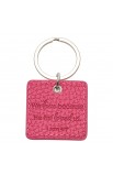 "Love" Faux Leather Keyring with Flower Charm