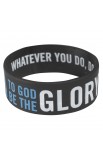 SIL021 - Black Wristband Glory 1 Cor 10:31 - - 1 