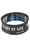SIL021 - Black Wristband Glory 1 Cor 10:31 - - 2 