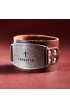 WRL019 - Ladies Leather Christian Cuff Wristband w/"Forgiven" Buckle - - 1 