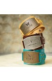 Ladies Leather Christian Cuff Wristband w/"Forgiven" Buckle