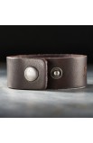 WRL018 - Leather "Strong & Courageous" Christian Wristband - - 2 