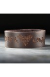 WRL018 - Leather "Strong & Courageous" Christian Wristband - - 3 