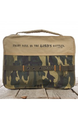 BBM201 - Camouflage Cotton Bible Cover Featuring 1 Tim. 1:18 (Medium) - - 1 