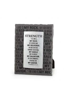 Plaque Cast Stone Badge of Faith Strength