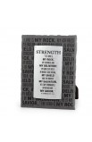 LCP40873 - Plaque Cast Stone Badge of Faith Strength - - 1 
