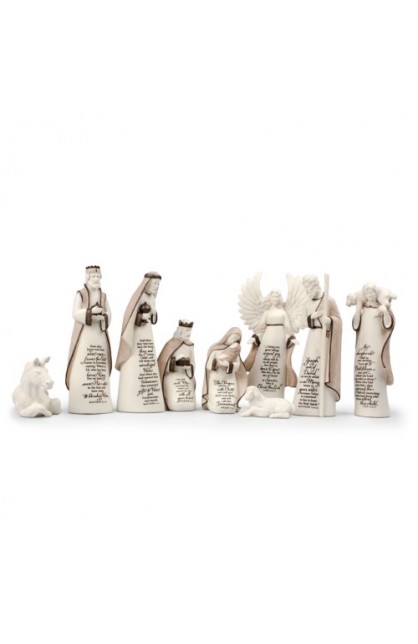 LCP77450 - Christmas Nativity Set Resin Scriptured A Child is Born - - 1 