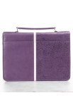 BBM485 - Purple Floral LuxLeather Bible Cover Featuring Jer. 29:11 (Medium) - - 2 