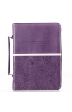 BBM485 - Purple Floral LuxLeather Bible Cover Featuring Jer. 29:11 (Medium) - - 5 