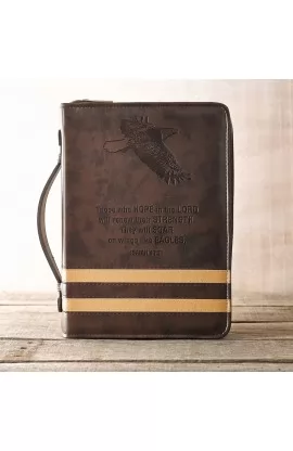 BBM307 - "Isaiah 40:31" Bible Cover in Brown (Medium) - - 1 