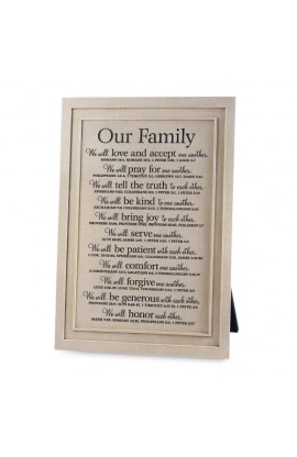 Plaque Desktop Cast Stone Small Word Study Our Family