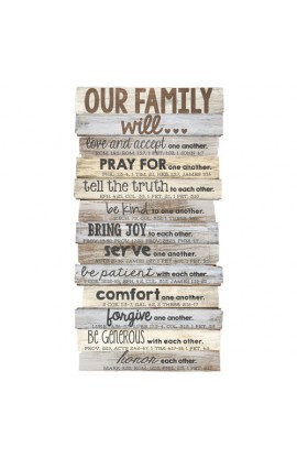 LCP45014 - Wall Plaque Stacked Our Family 16.5H - - 1 