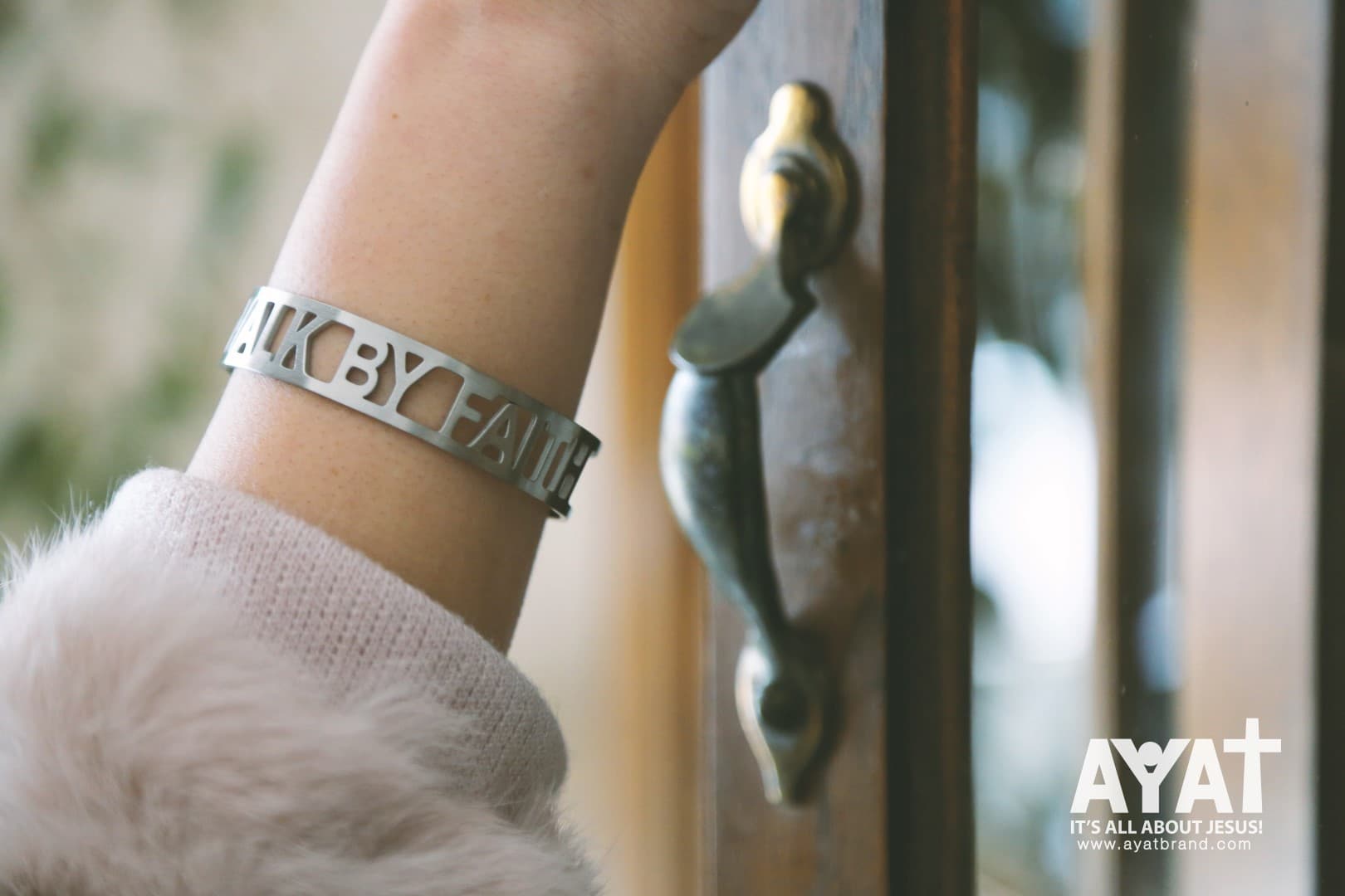 WALK BY FAITH SILVER BANGLE - 2