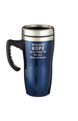 Mug SSteel Travel Hope Badge Blue Heb 6:19 thumbnail 2