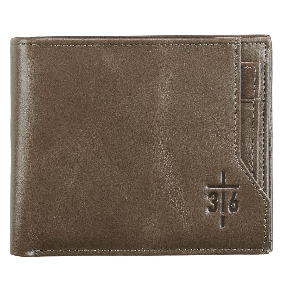 WALLET LEATHER TAUPE JOHN 3:16 - 1